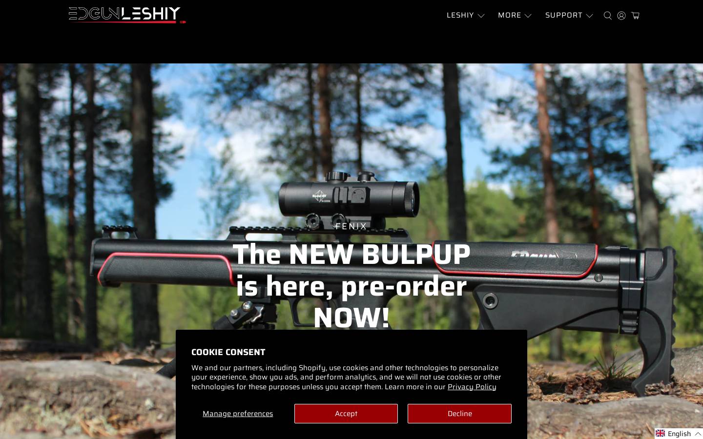 EDgun Shop homepage screenshot