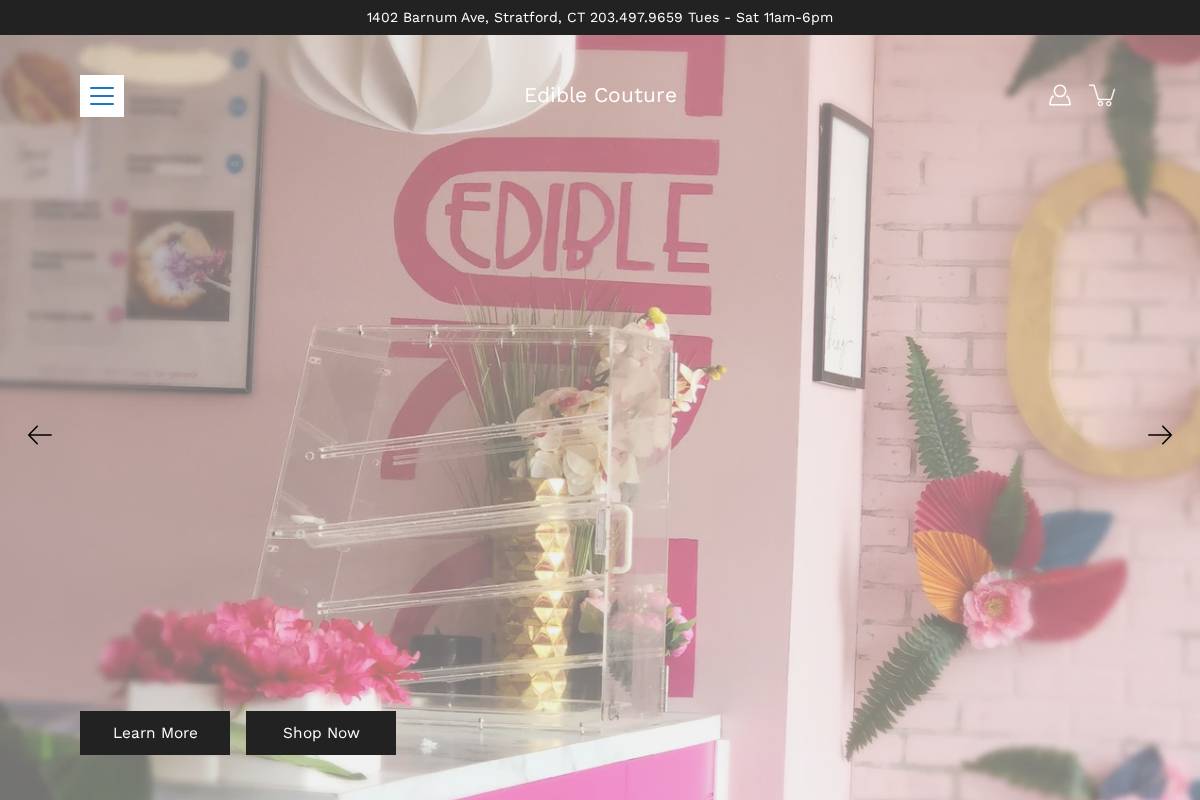ediblecouture.net homepage screenshot