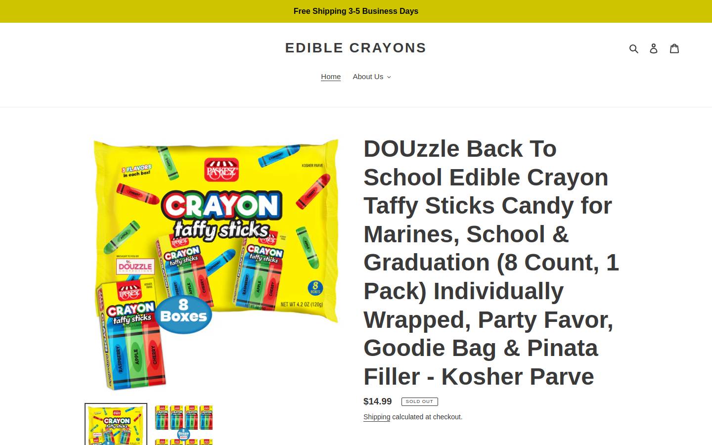 ediblecrayons.com homepage screenshot