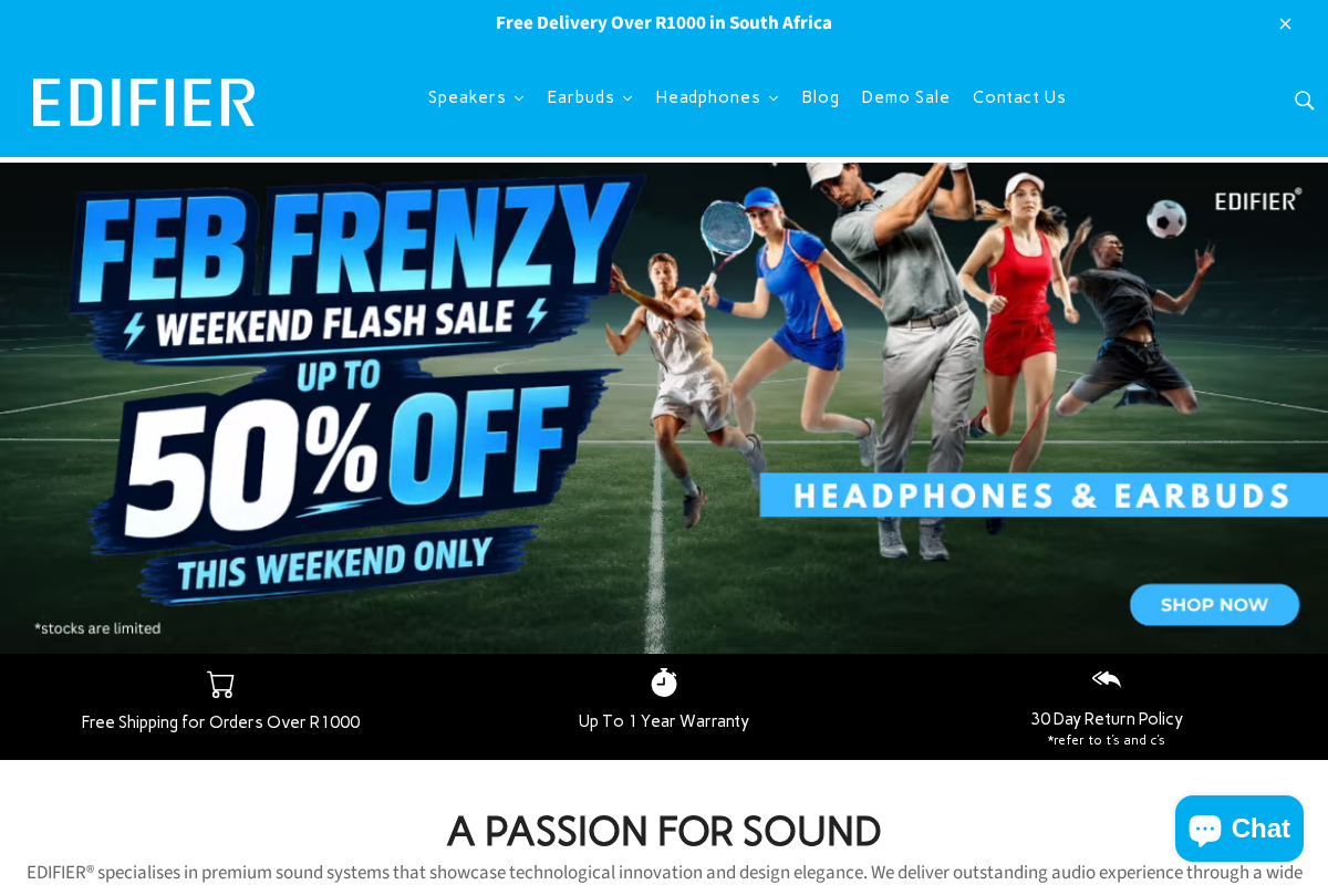 Edifier South Africa homepage screenshot
