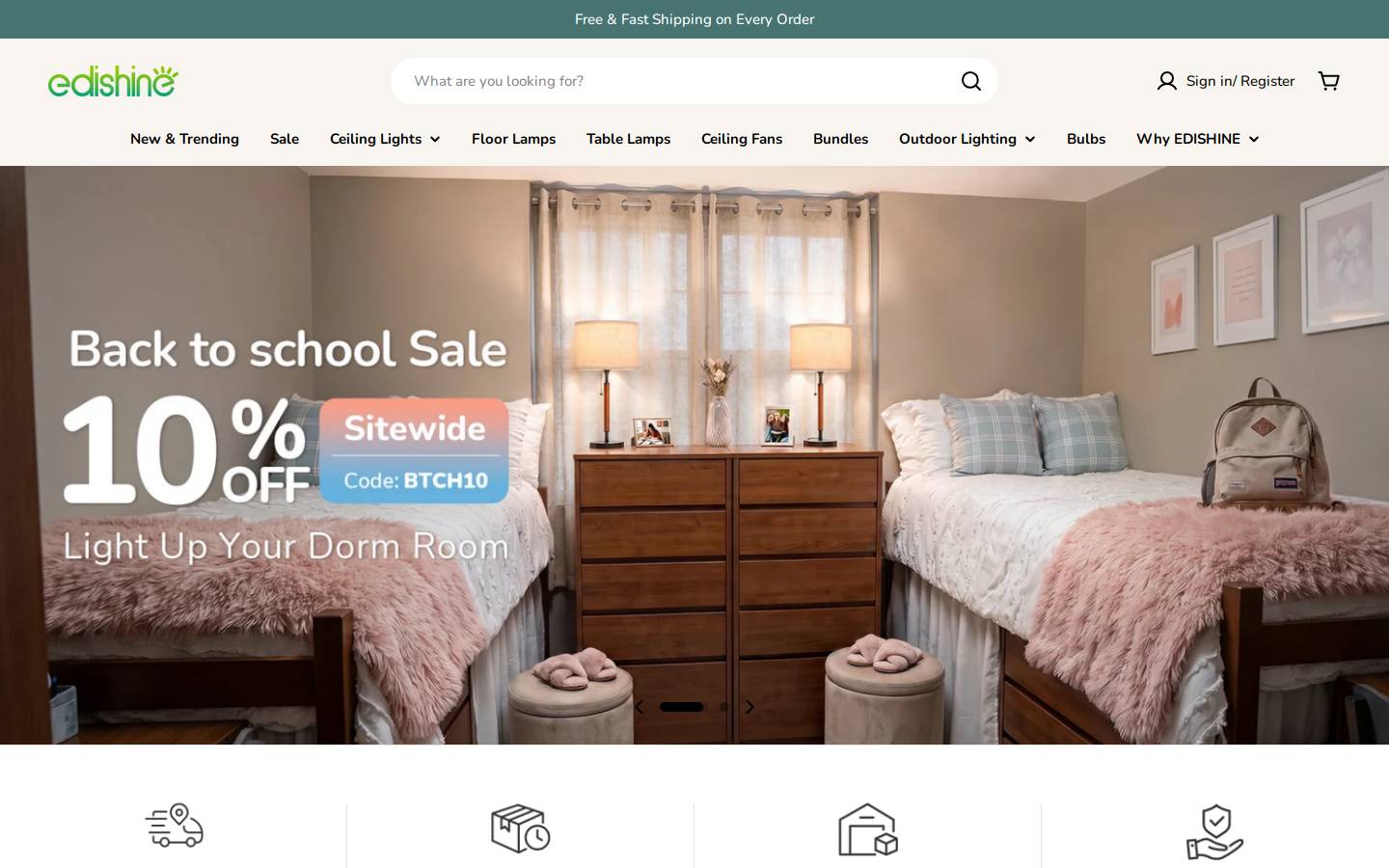 Edishine homepage screenshot