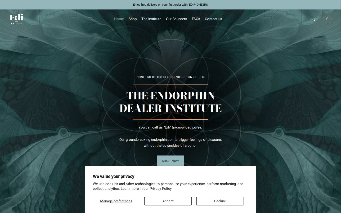 Endorphin Dealer Institute homepage screenshot
