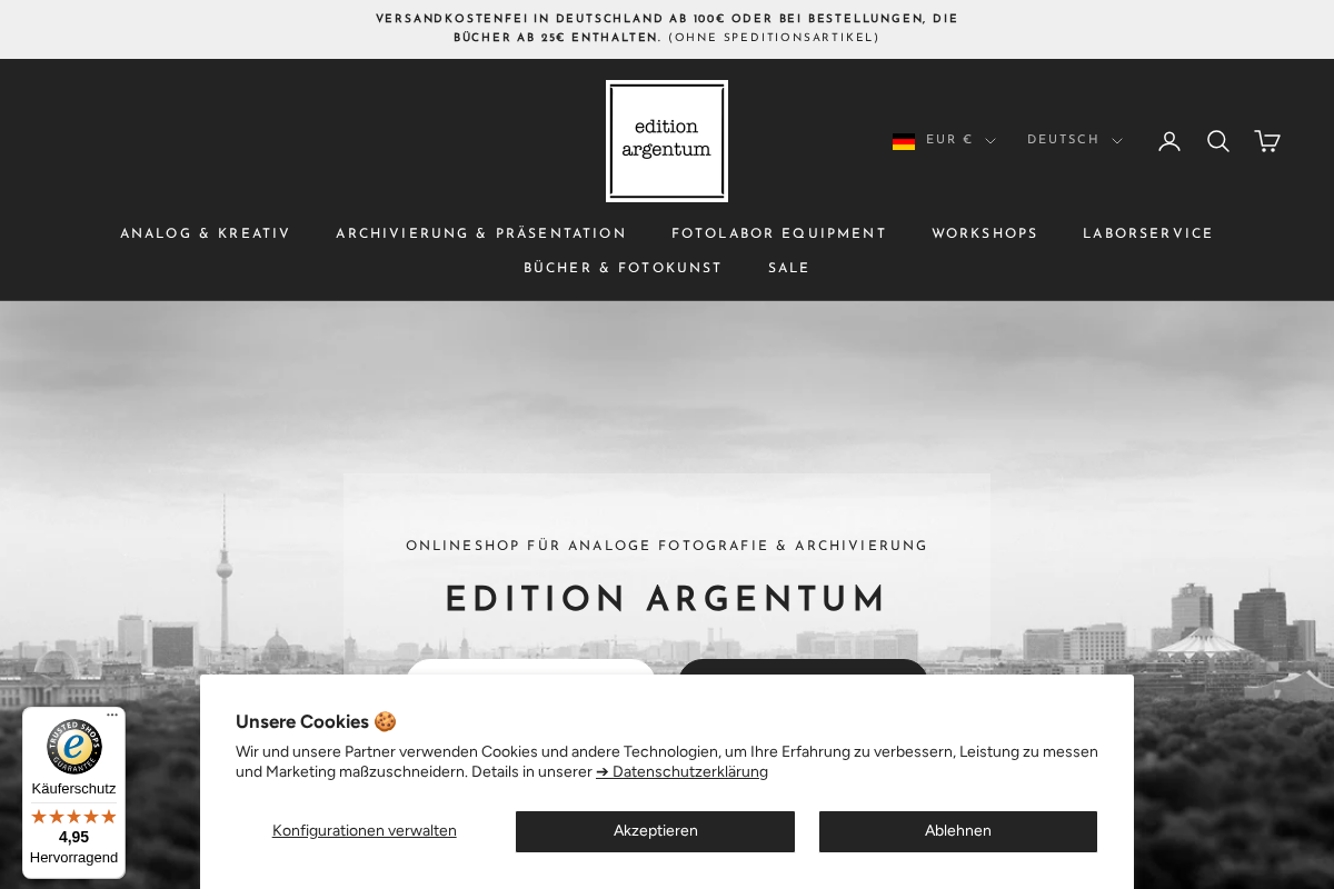 Edition Argentum homepage screenshot