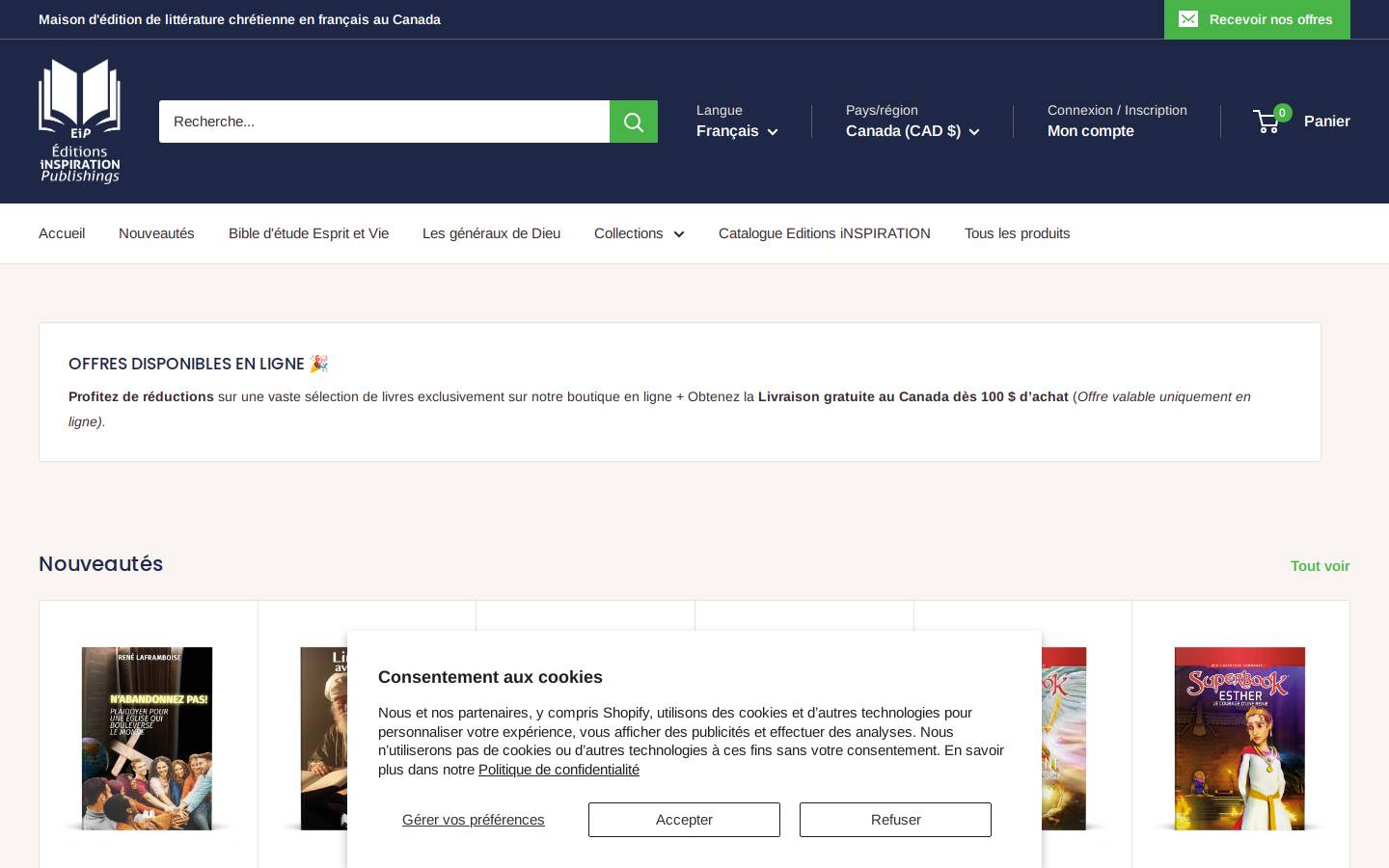 editionsinspiration.fr homepage screenshot