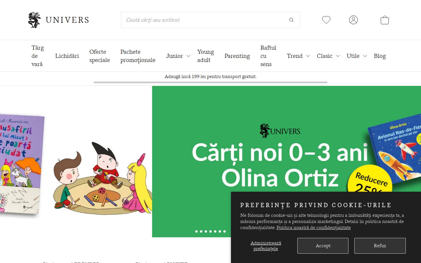 edituraunivers.ro homepage screenshot