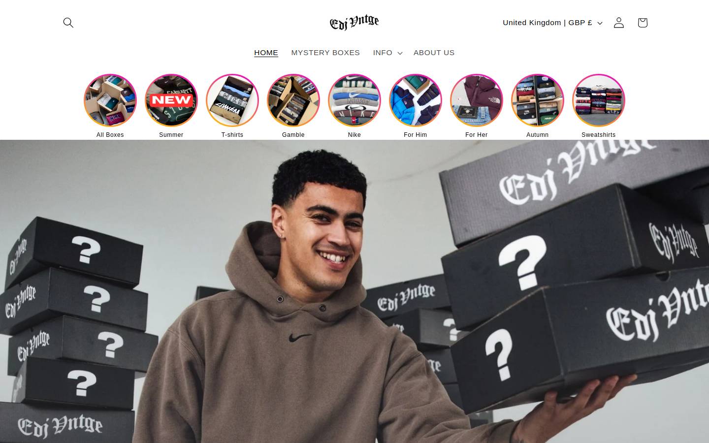 EdJ VNTGE homepage screenshot