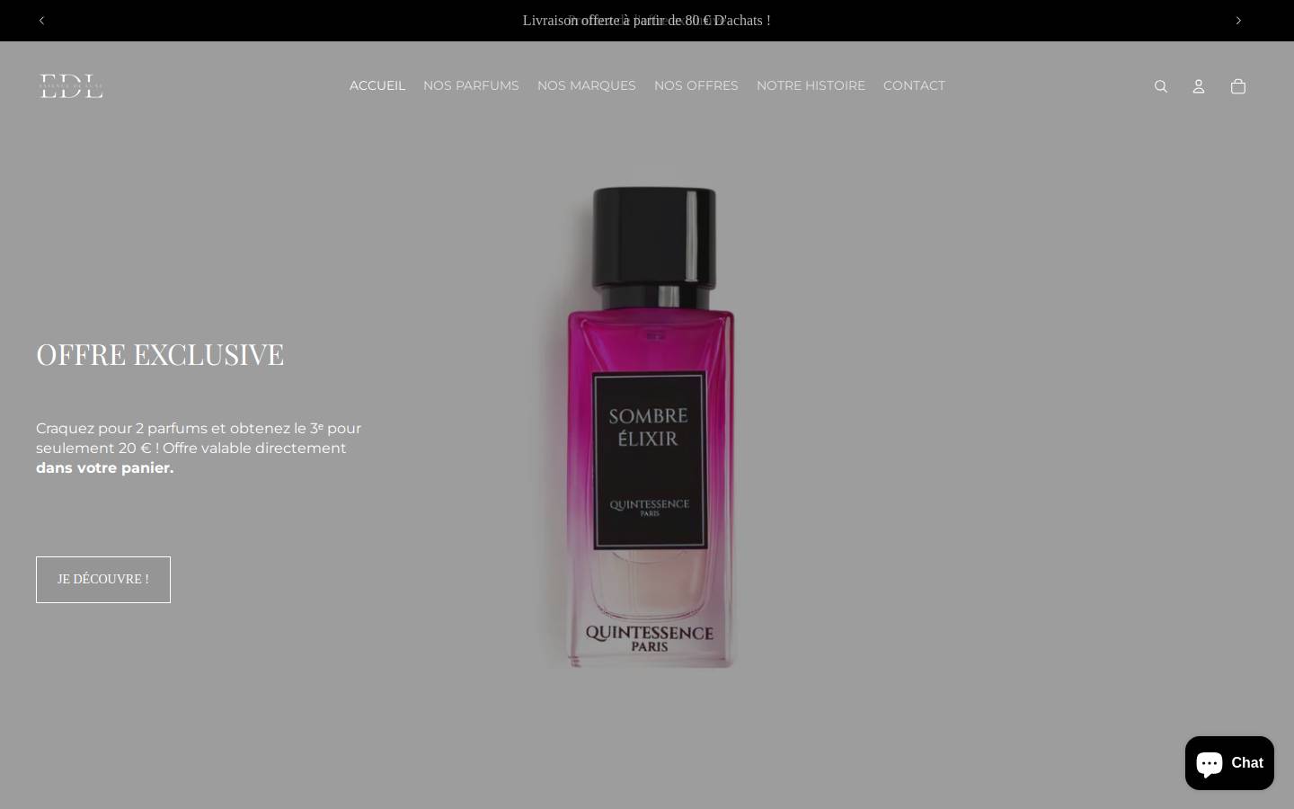 edlparfumerie.com homepage screenshot