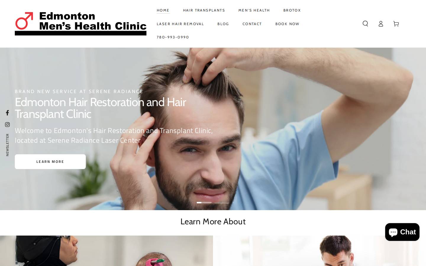 edmontonmenshealth.com homepage screenshot