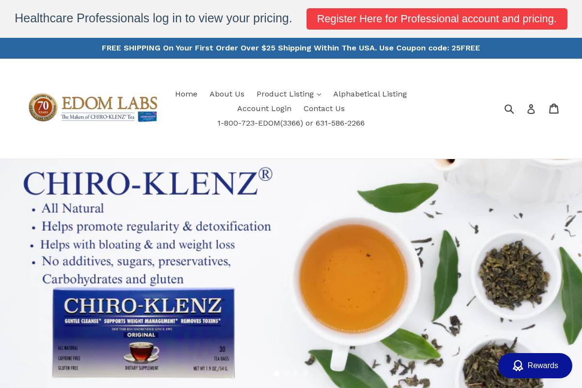 edomlaboratories.com homepage screenshot