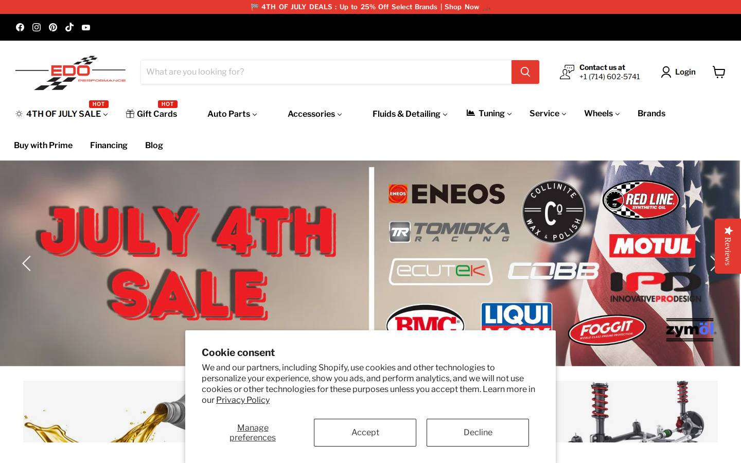 Edo Performance homepage screenshot