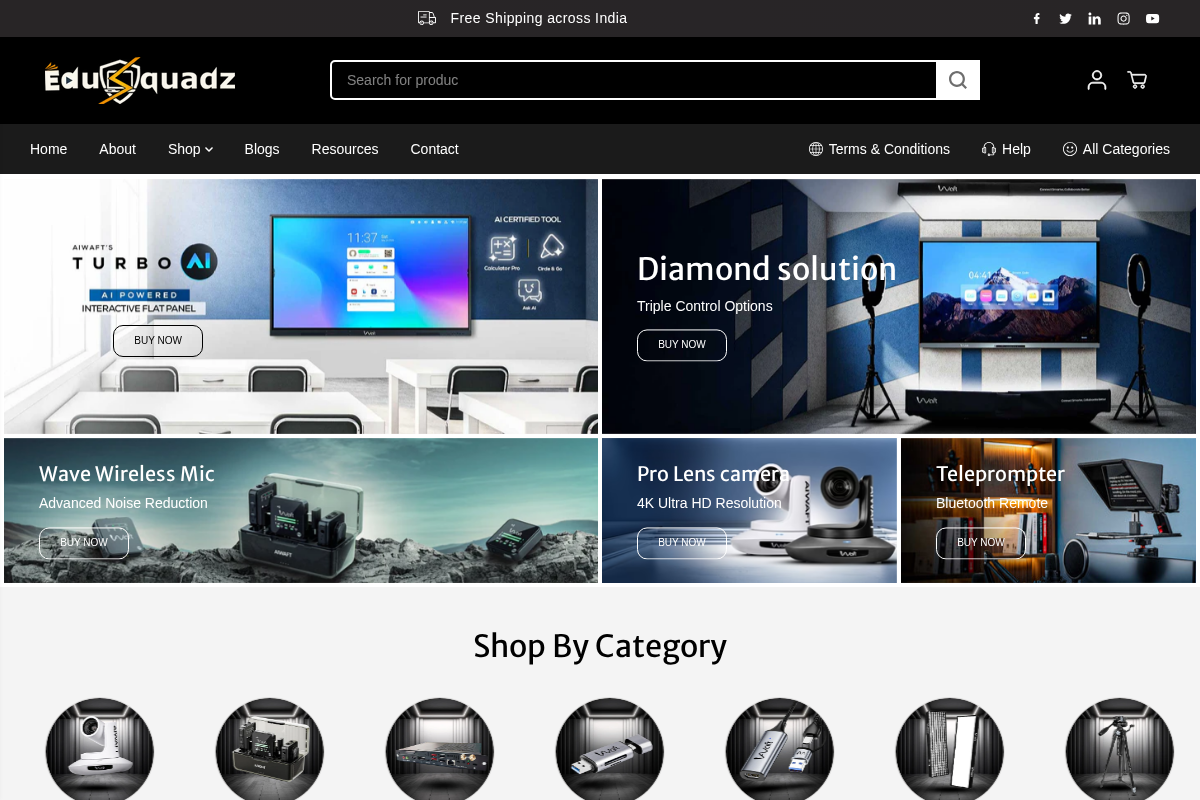 Edusquadz homepage screenshot
