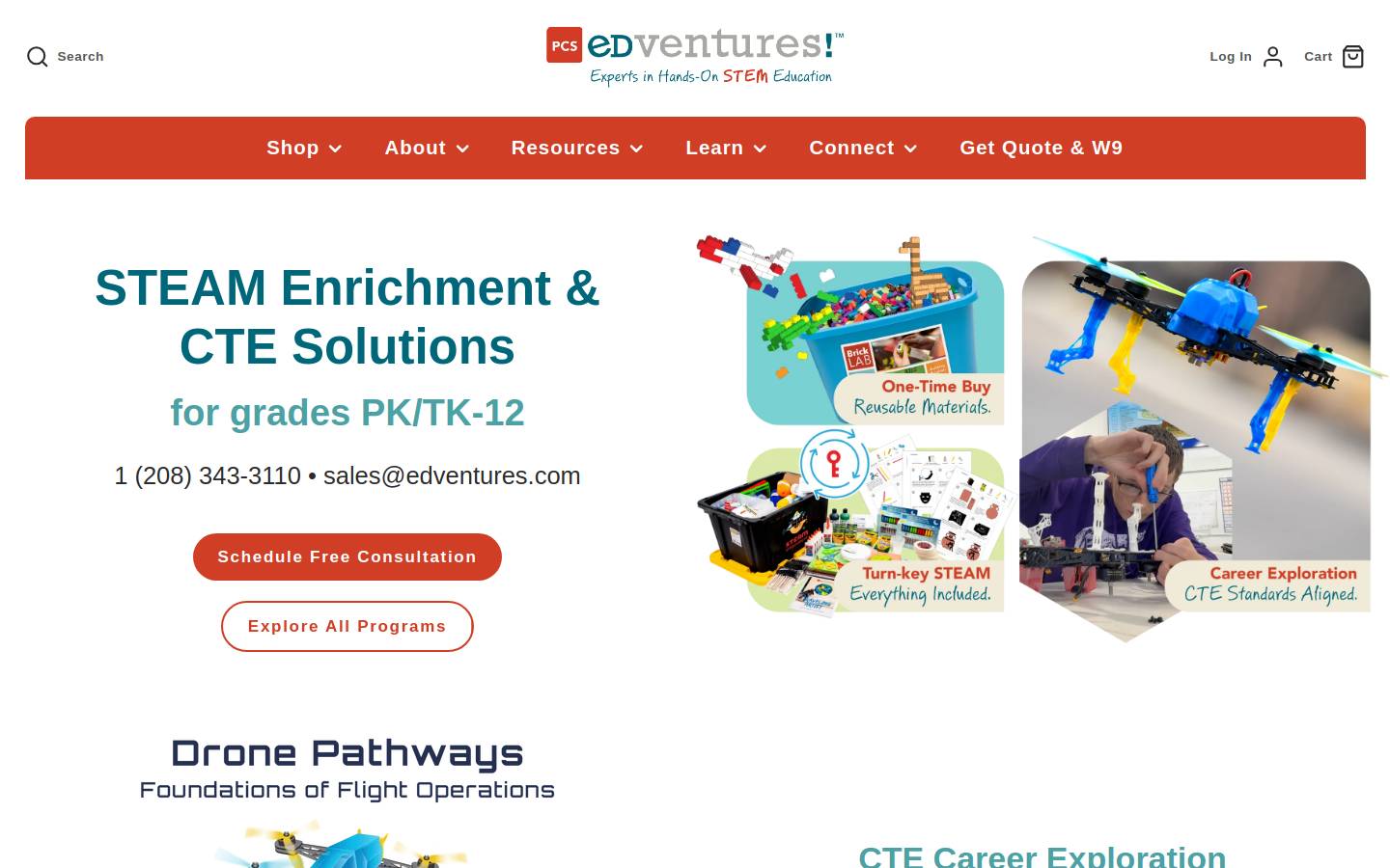edventures.com homepage screenshot