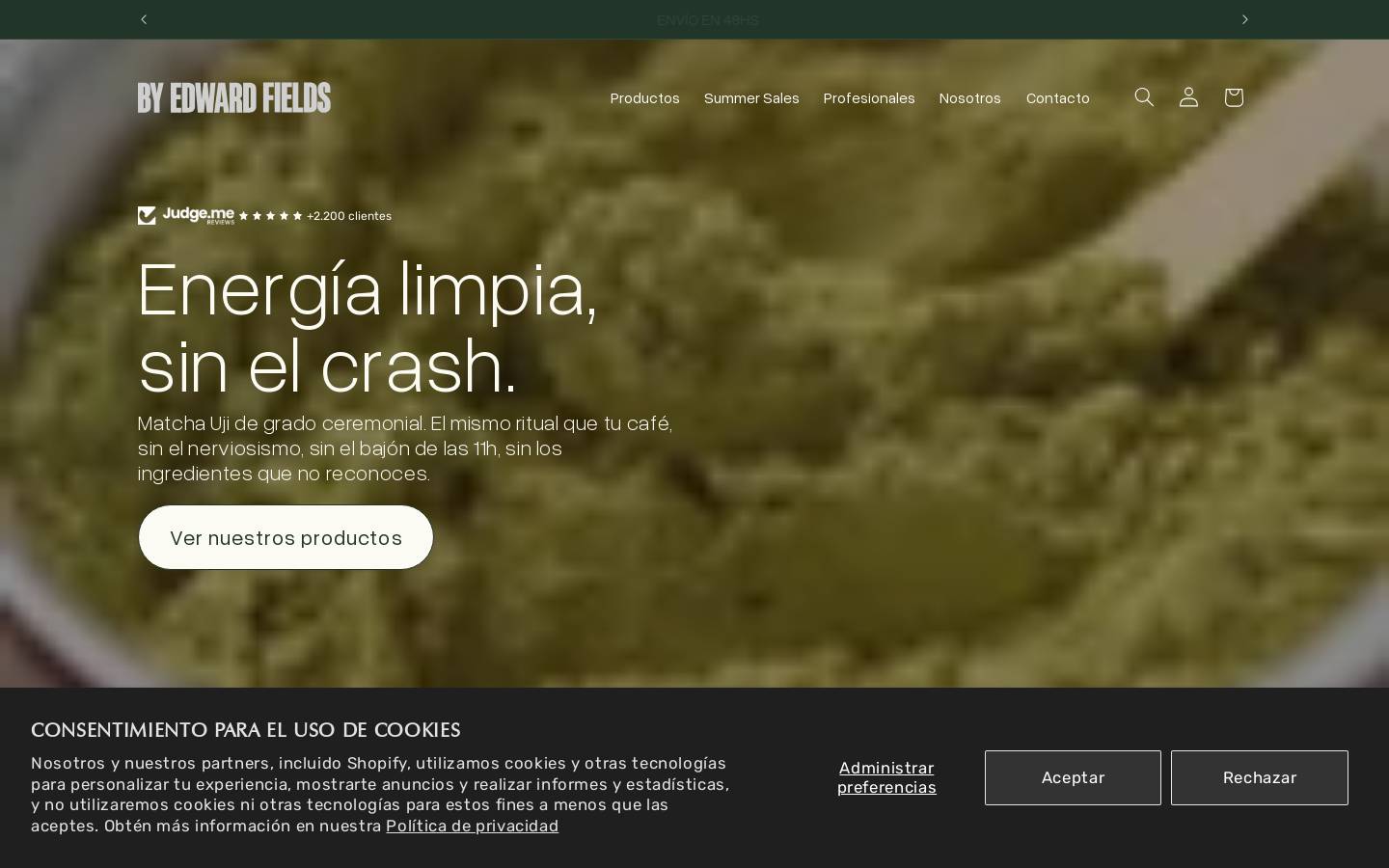 Edward Fields Tea homepage screenshot