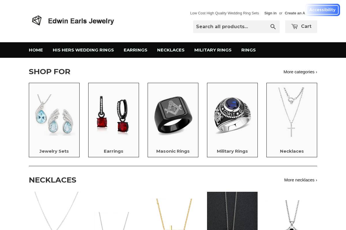 edwinearls.com homepage screenshot