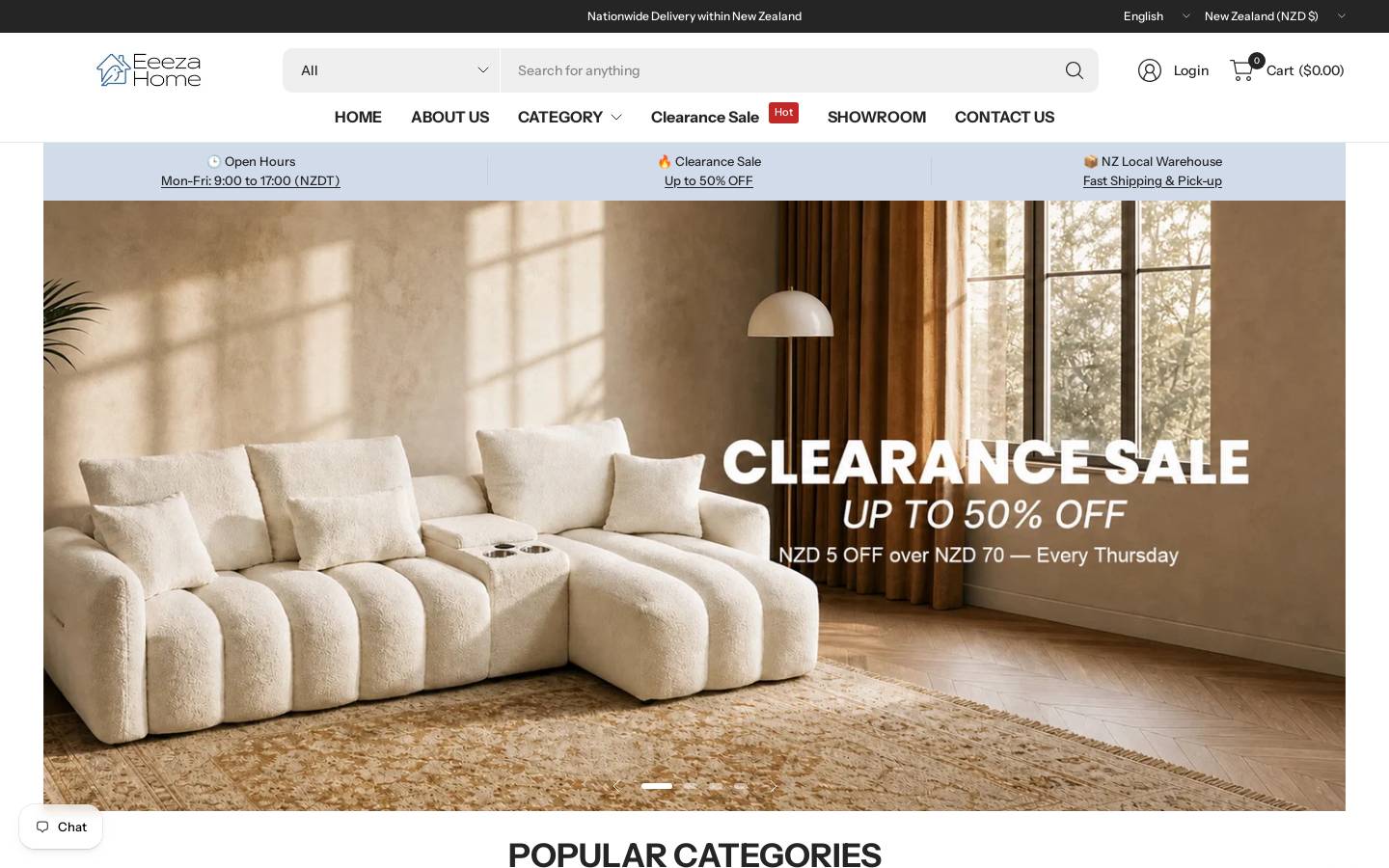 Eeezahome homepage screenshot