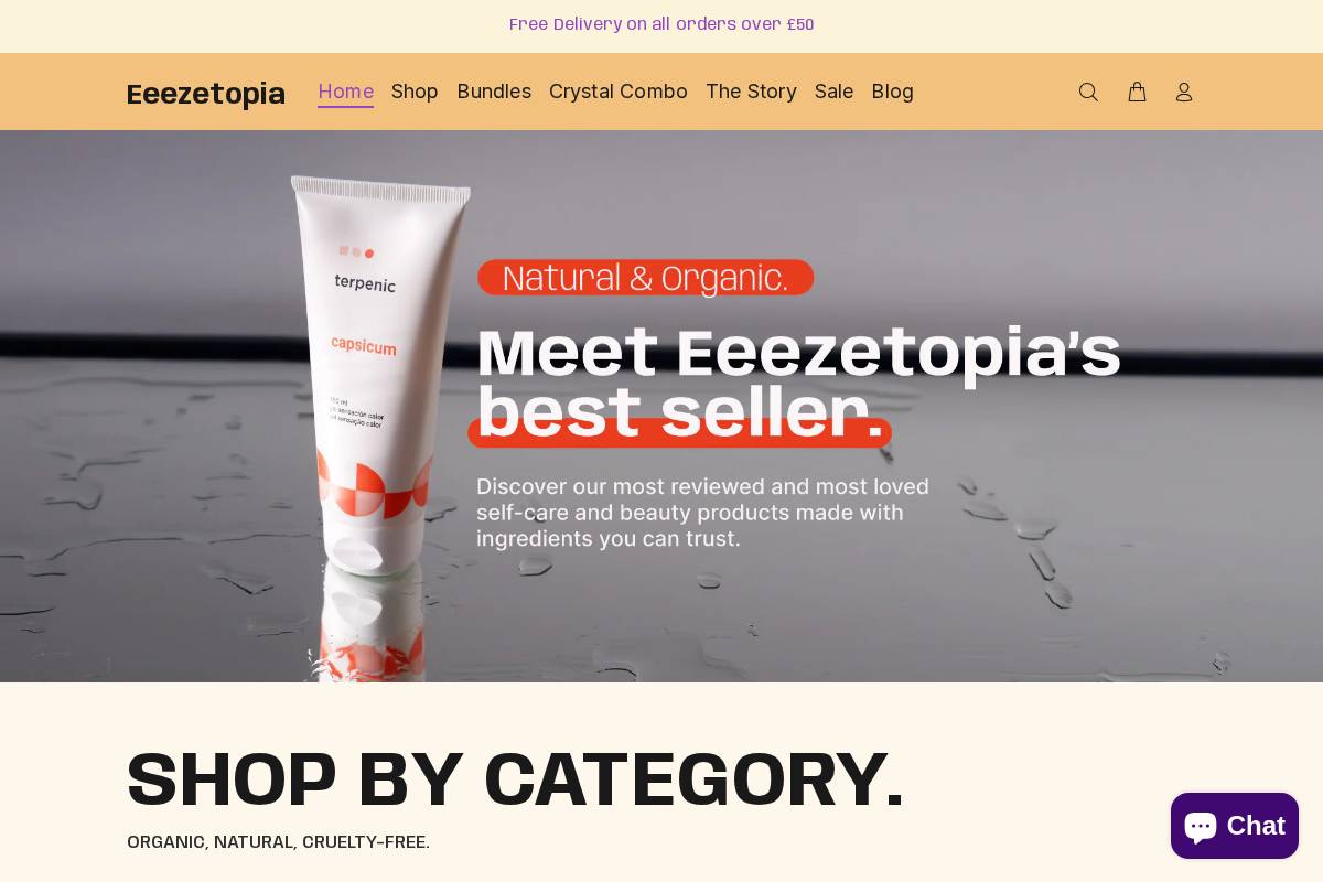 Eeezetopia homepage screenshot