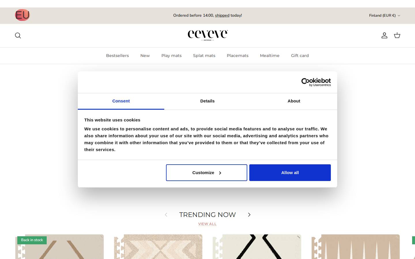 eeveve.com homepage screenshot