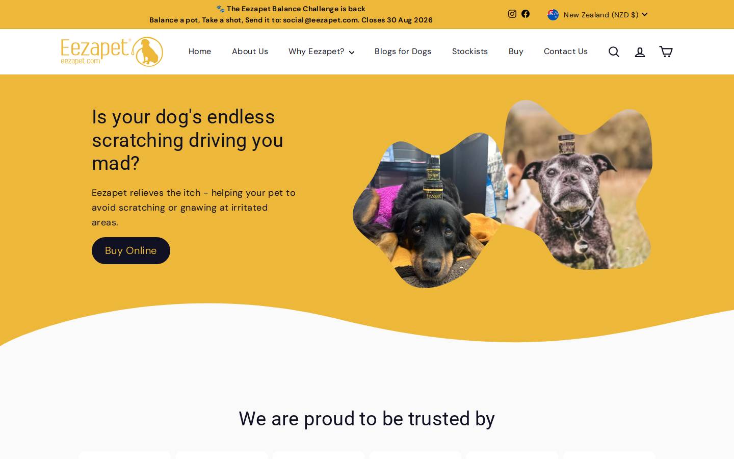 eezapet.co.nz homepage screenshot