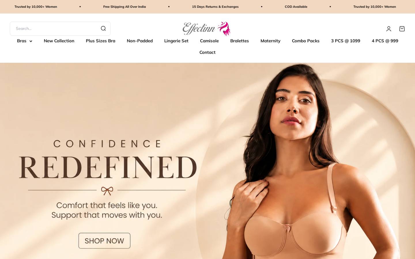 effectinnlingerie.com homepage screenshot