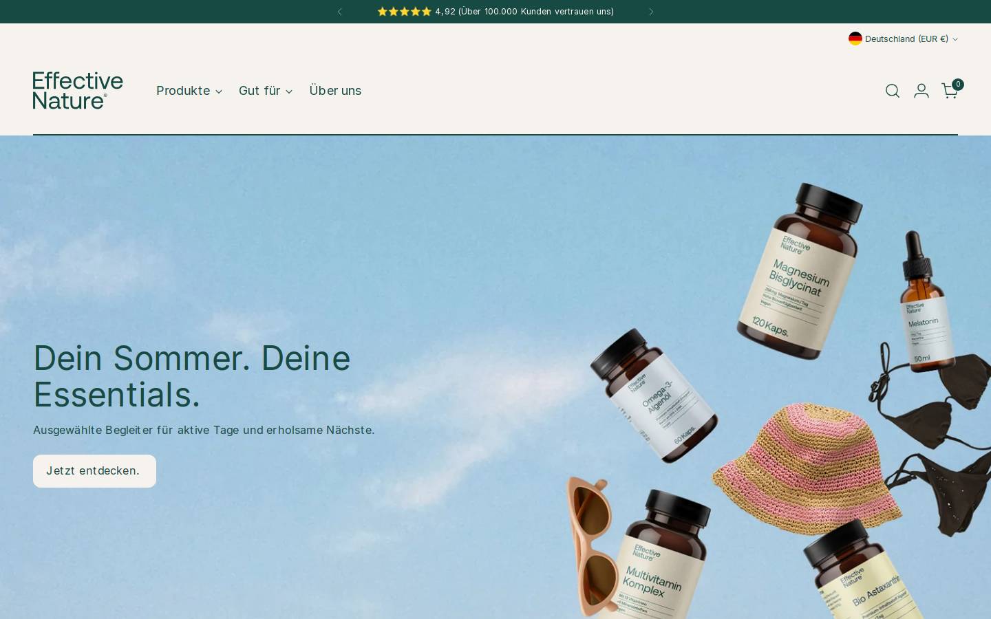 Effective Nature homepage screenshot