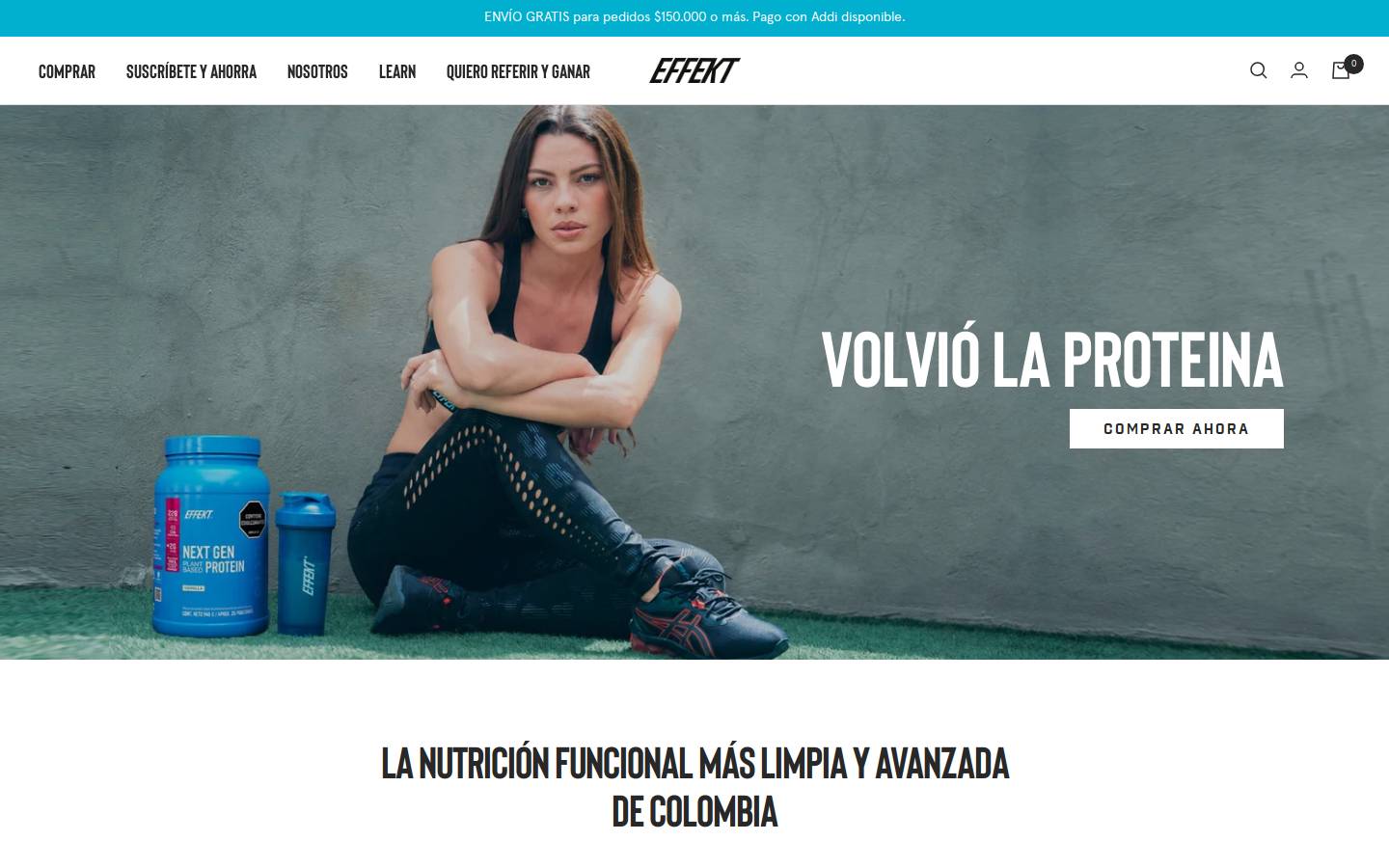 effektnutrition.com homepage screenshot