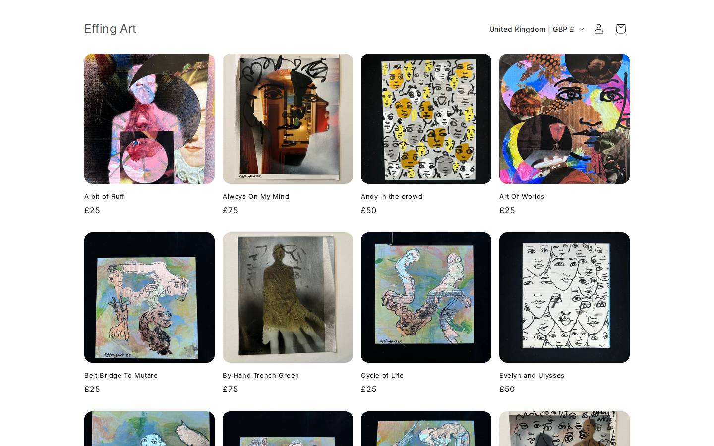 effingart.com homepage screenshot