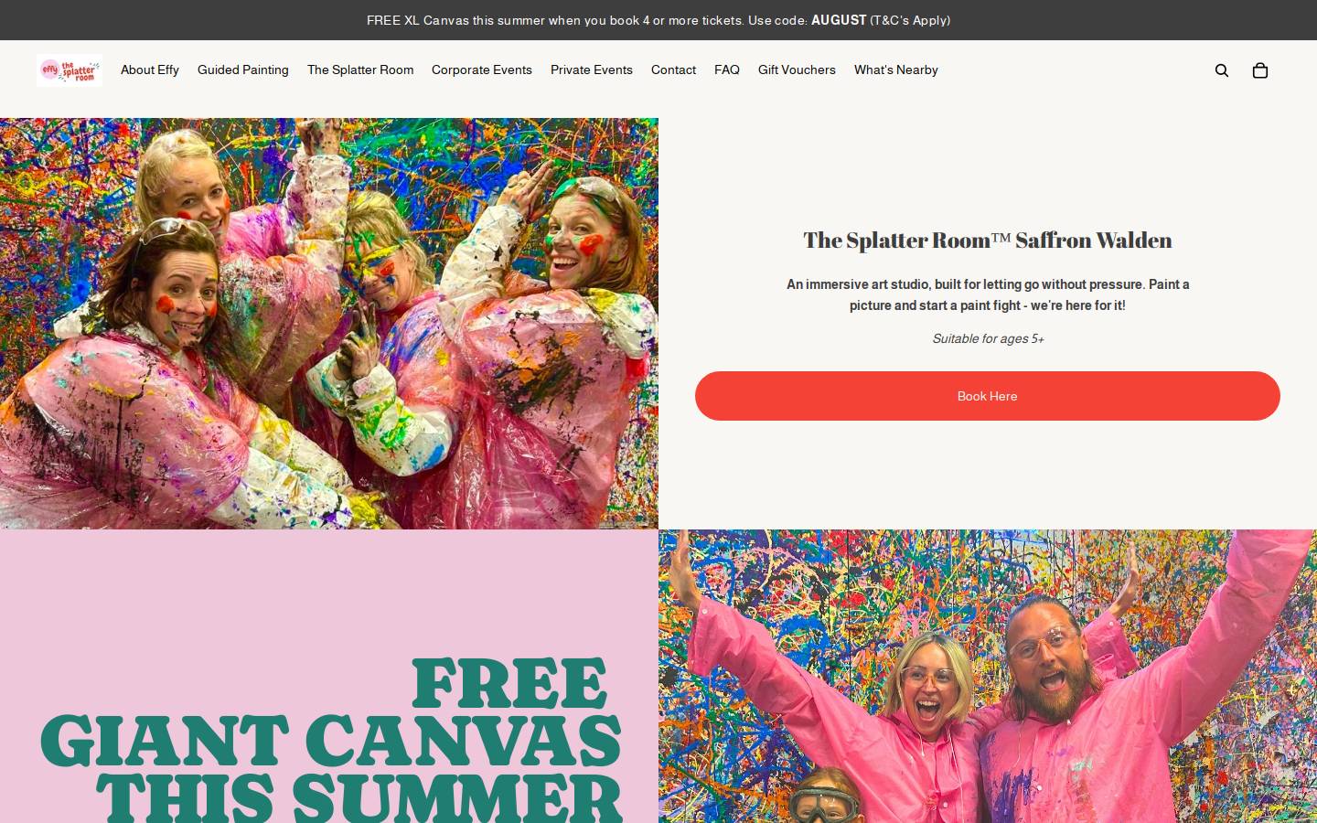 Effytheartist homepage screenshot