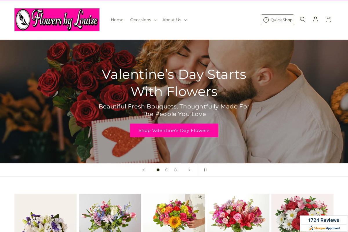 Flowers By Louise homepage screenshot