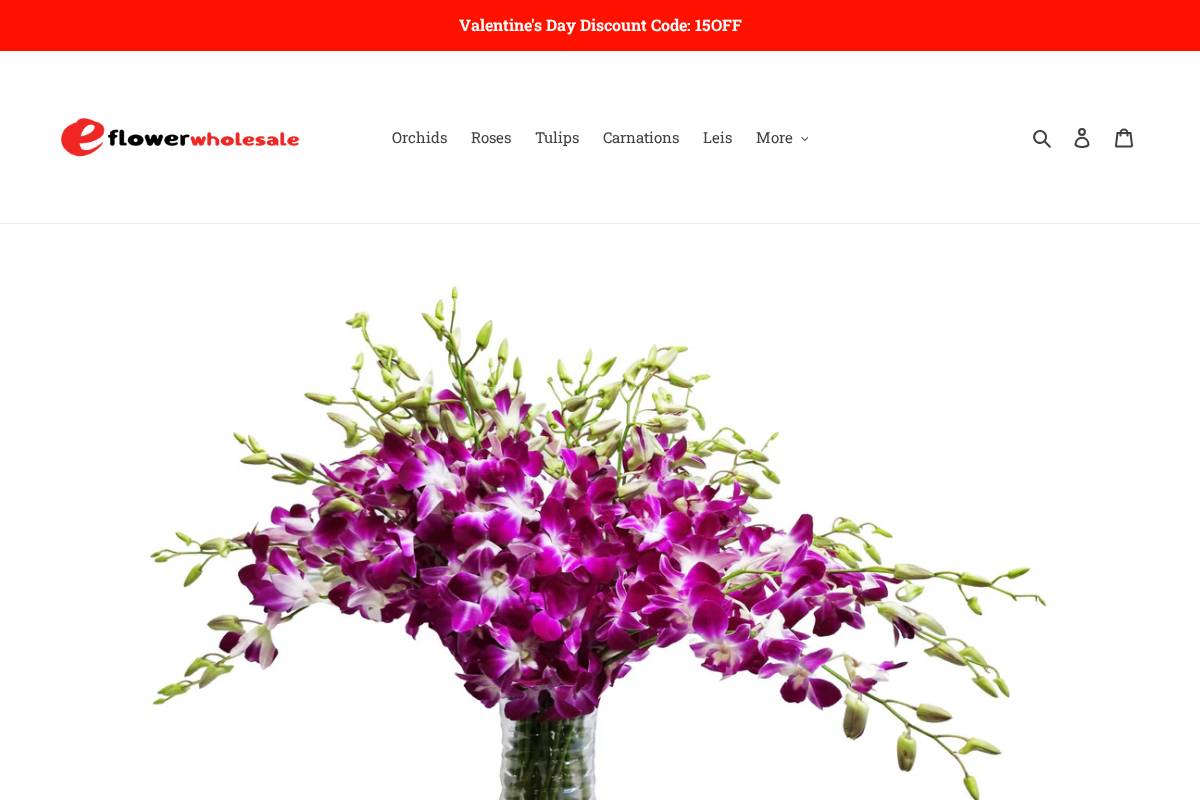 eflowerwholesale.com homepage screenshot
