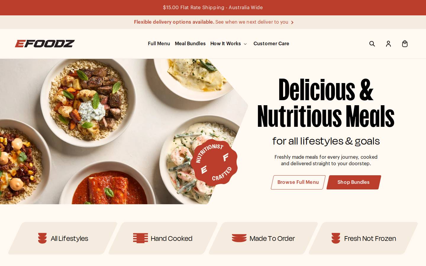 efoodz.com.au homepage screenshot