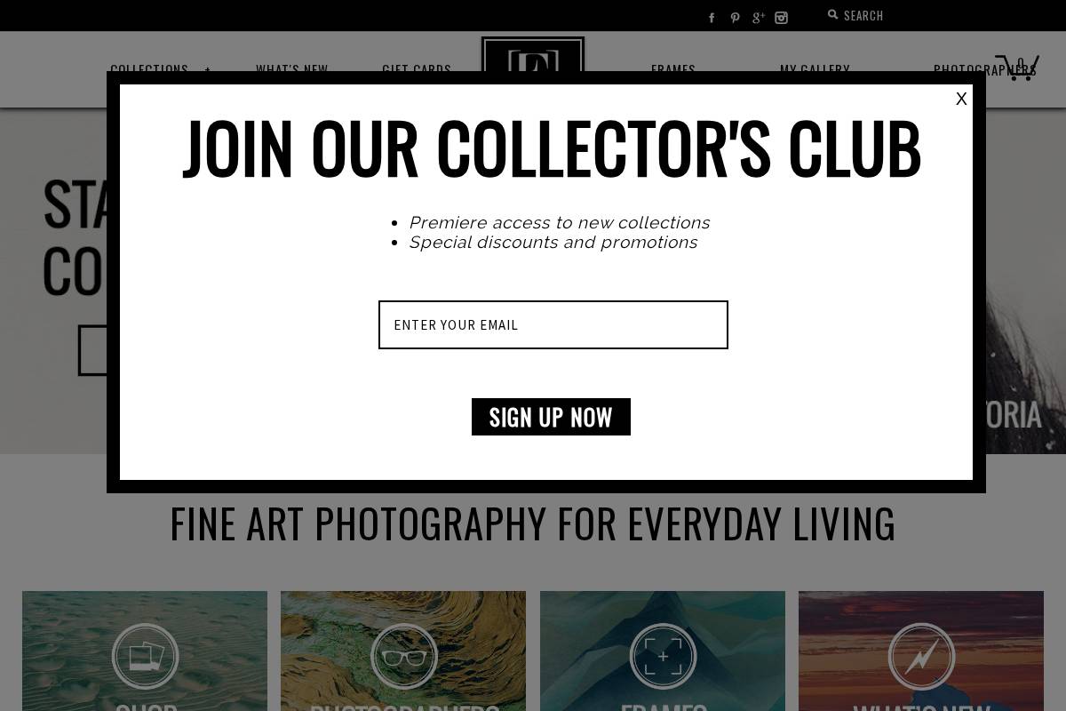 eFrame homepage screenshot