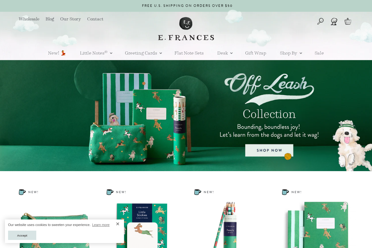 E. Frances Paper homepage screenshot