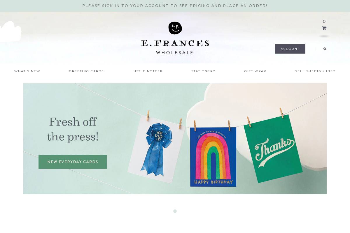 efranceswholesale.com homepage screenshot