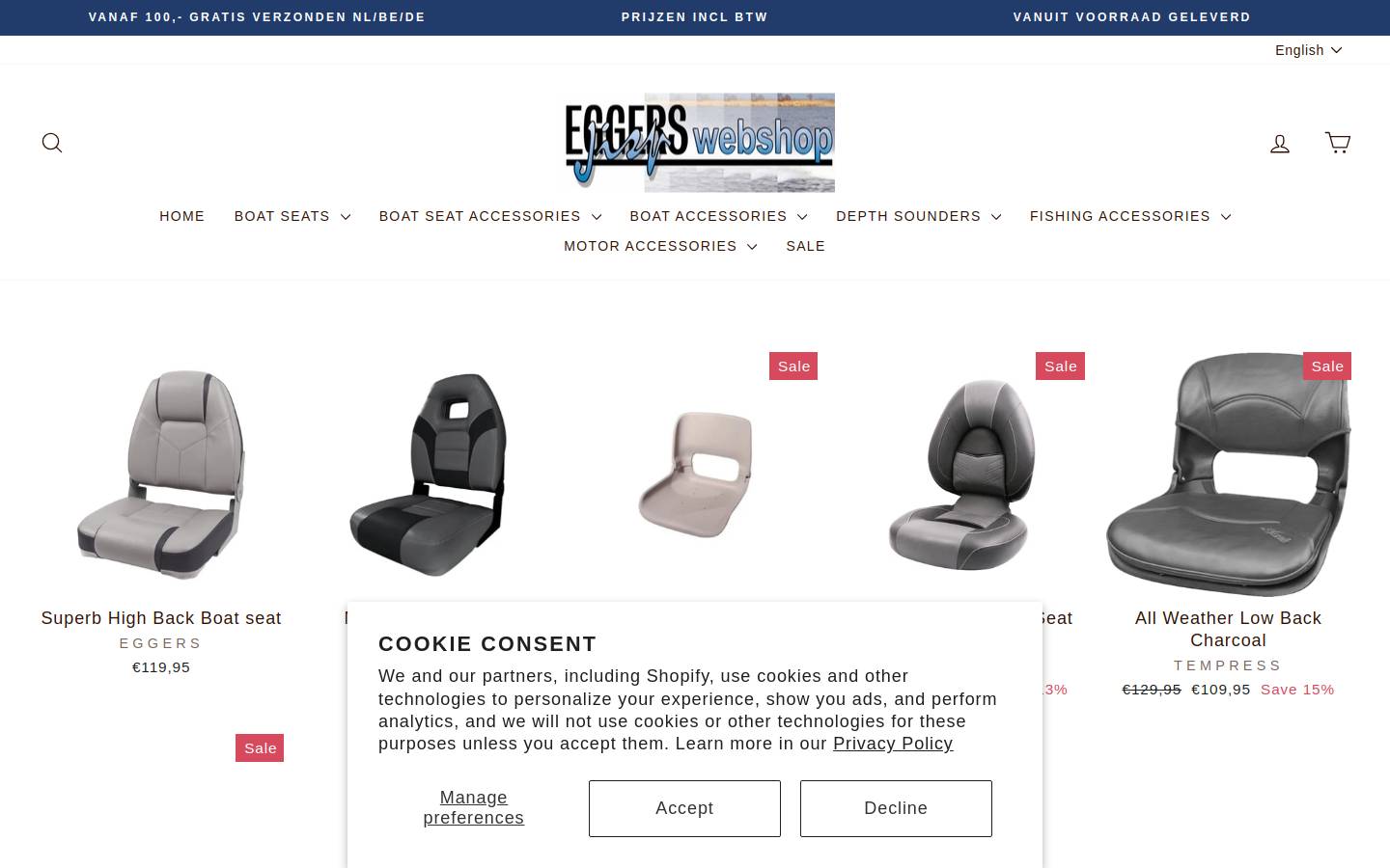eggerswebshop.nl homepage screenshot