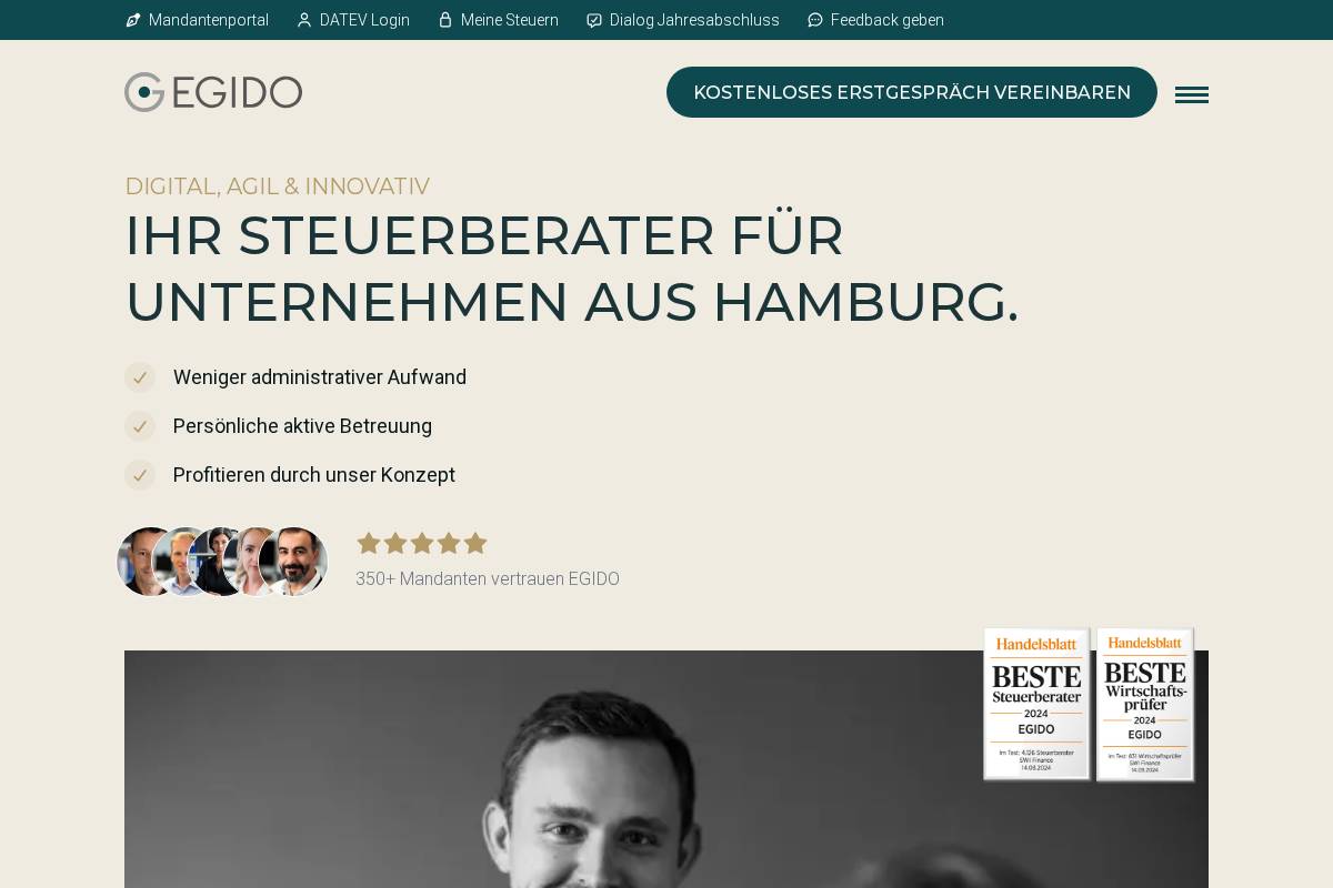 Egido homepage screenshot