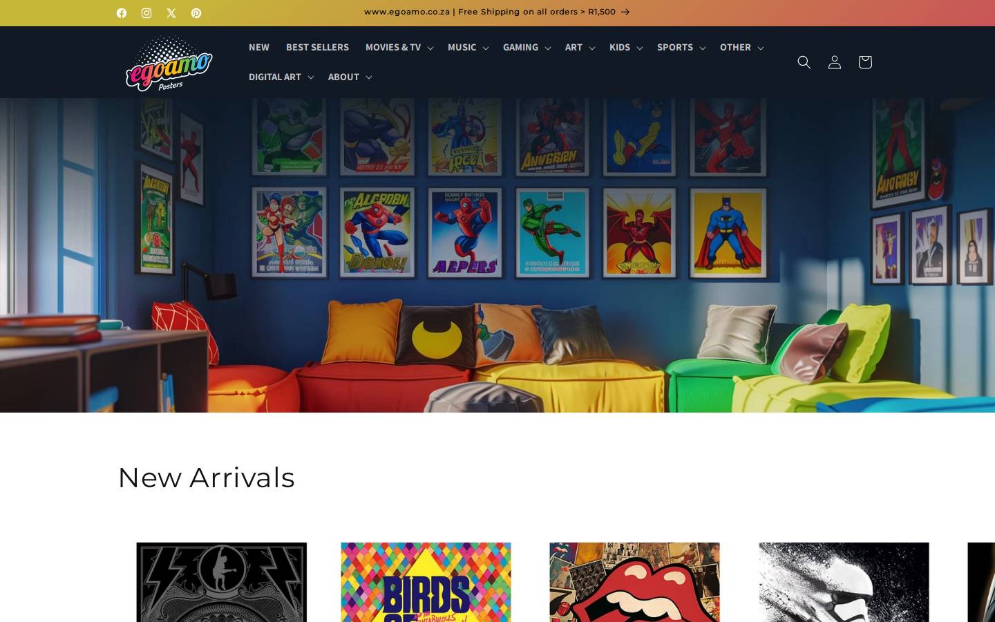 EgoAmo Posters homepage screenshot