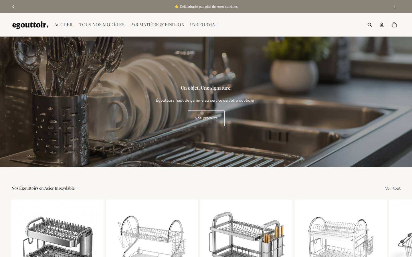 Egouttoir homepage screenshot