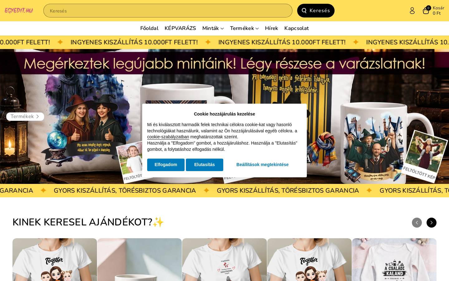 egyedit.hu homepage screenshot