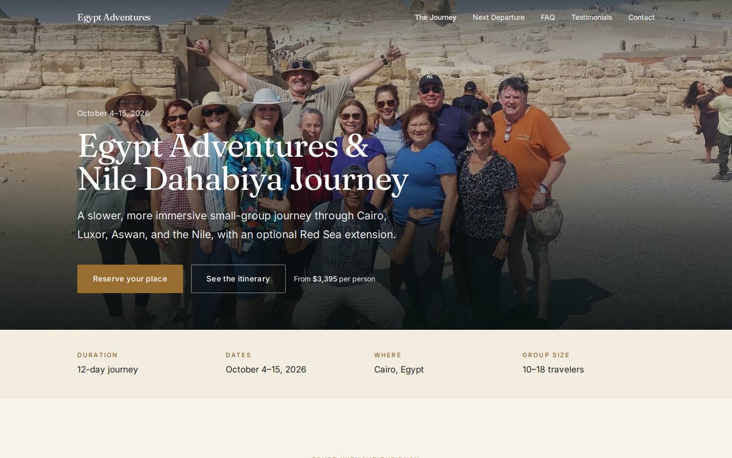 egyptadventures.net homepage screenshot
