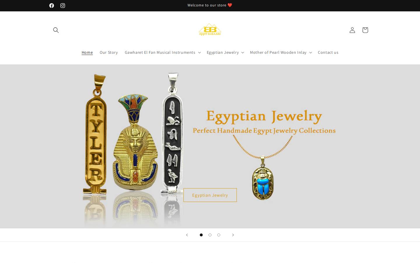 egyptbazaars.com homepage screenshot