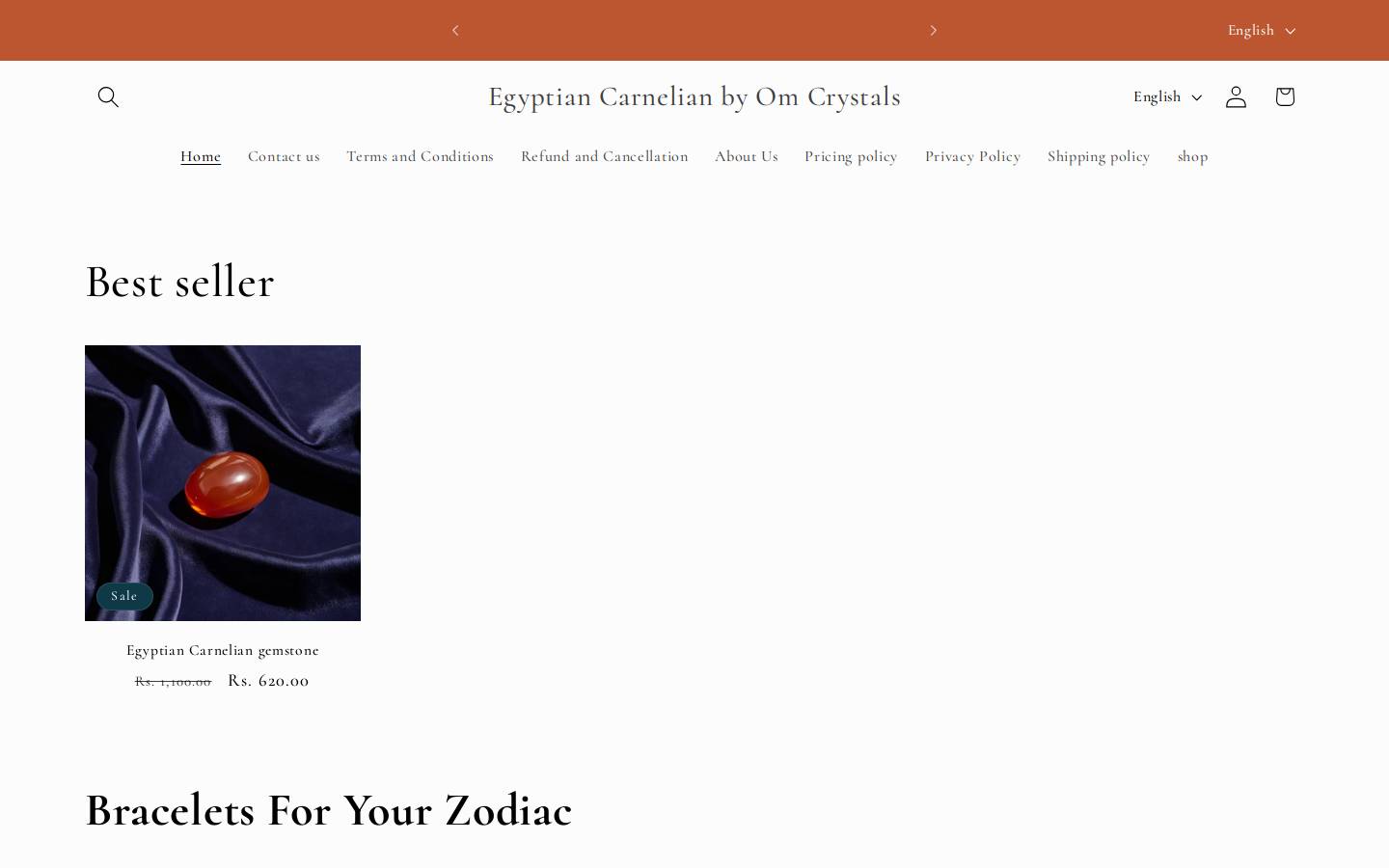 egyptiancarnelian.com homepage screenshot