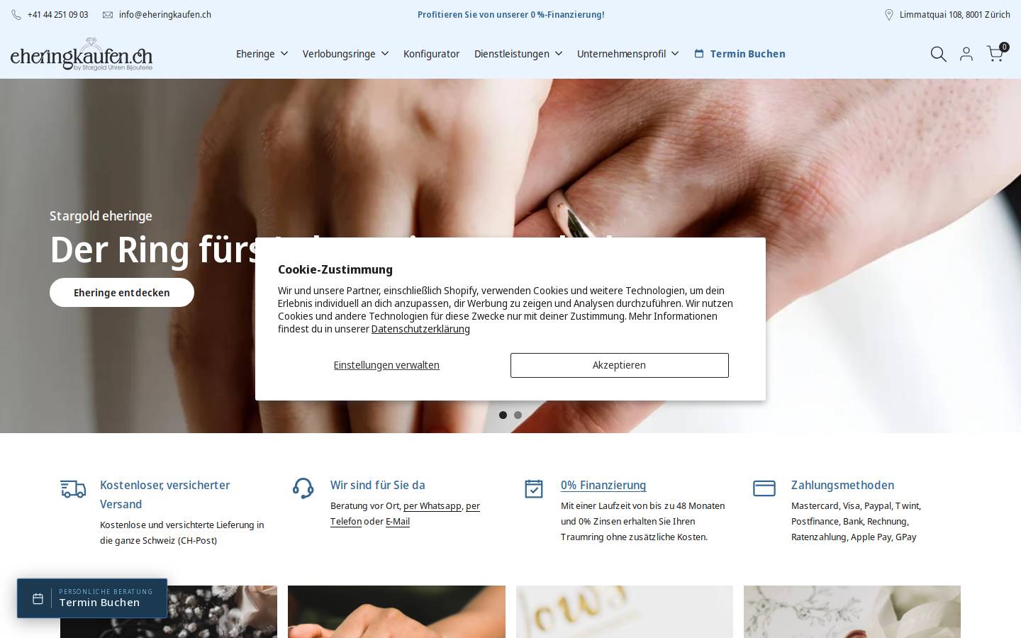 eheringkaufen.ch homepage screenshot