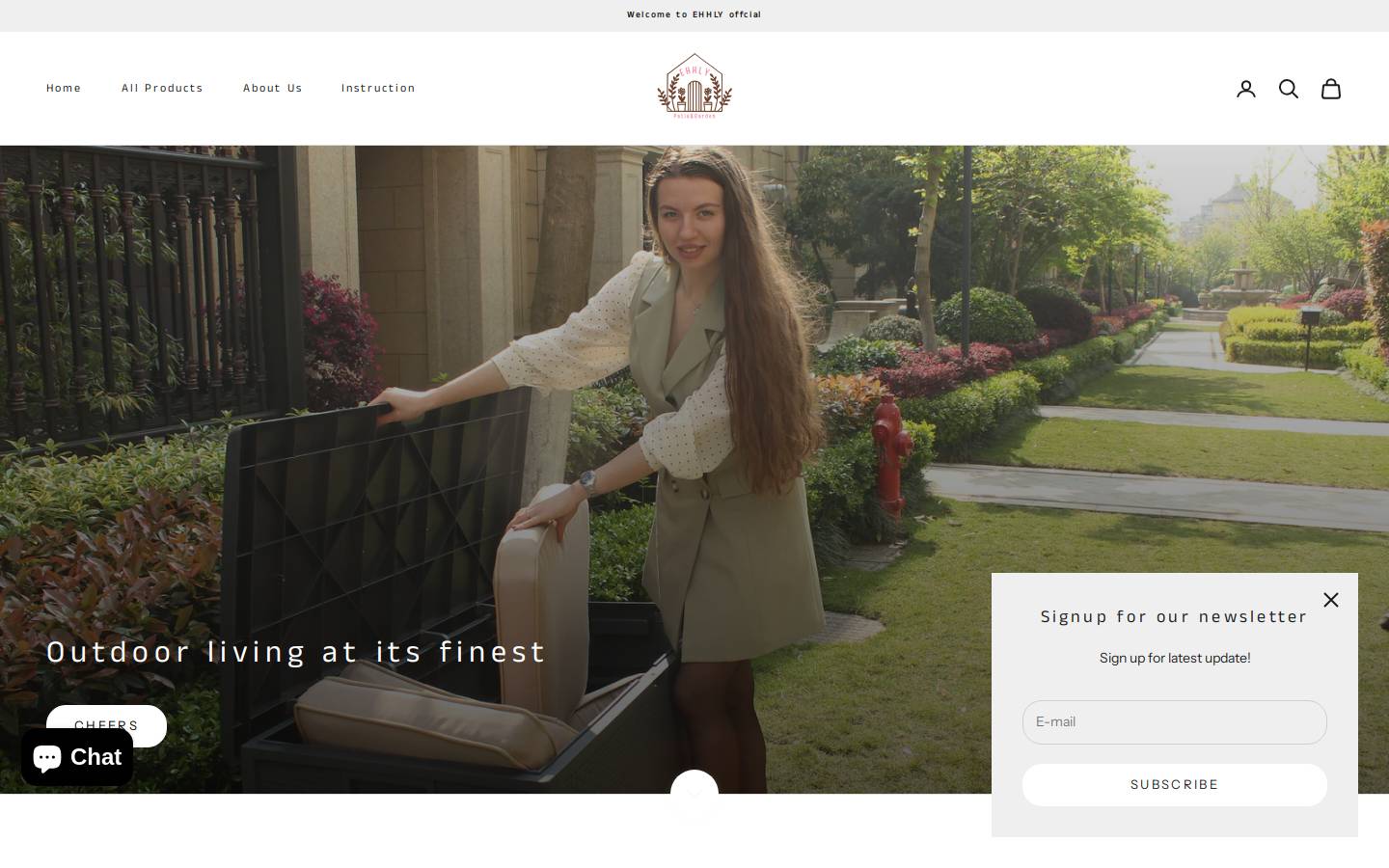 EHHLY homepage screenshot