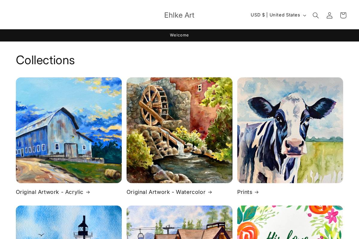 ehlkeart.com homepage screenshot