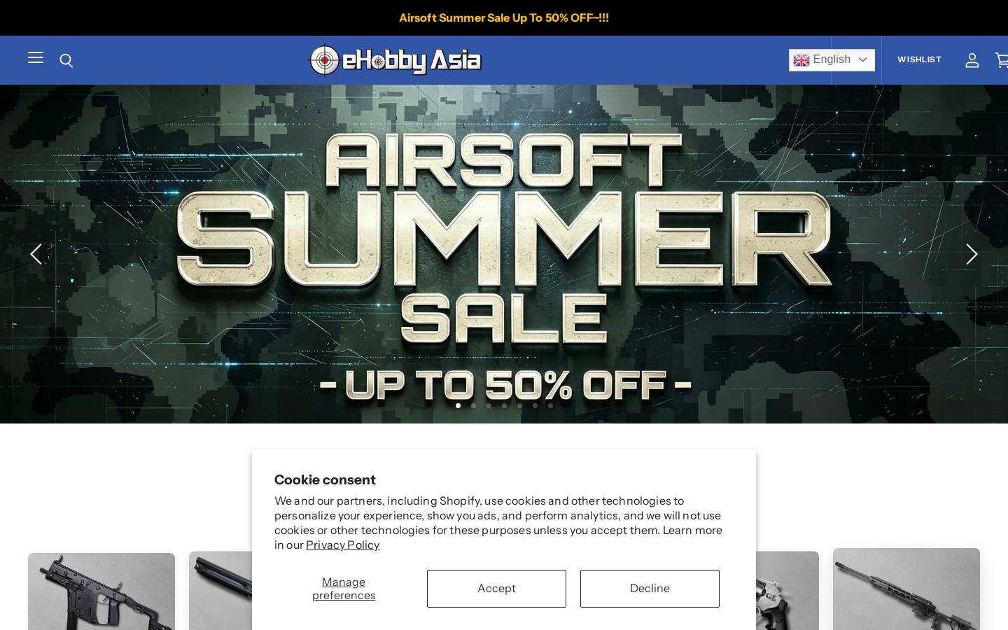 ehobbyasia.com homepage screenshot