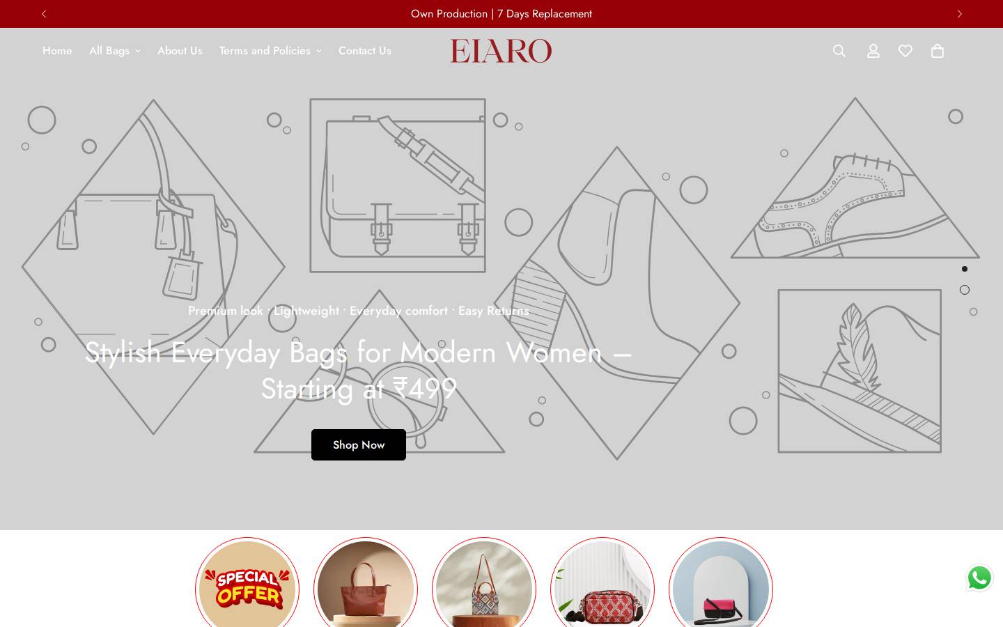 eiaro.in homepage screenshot