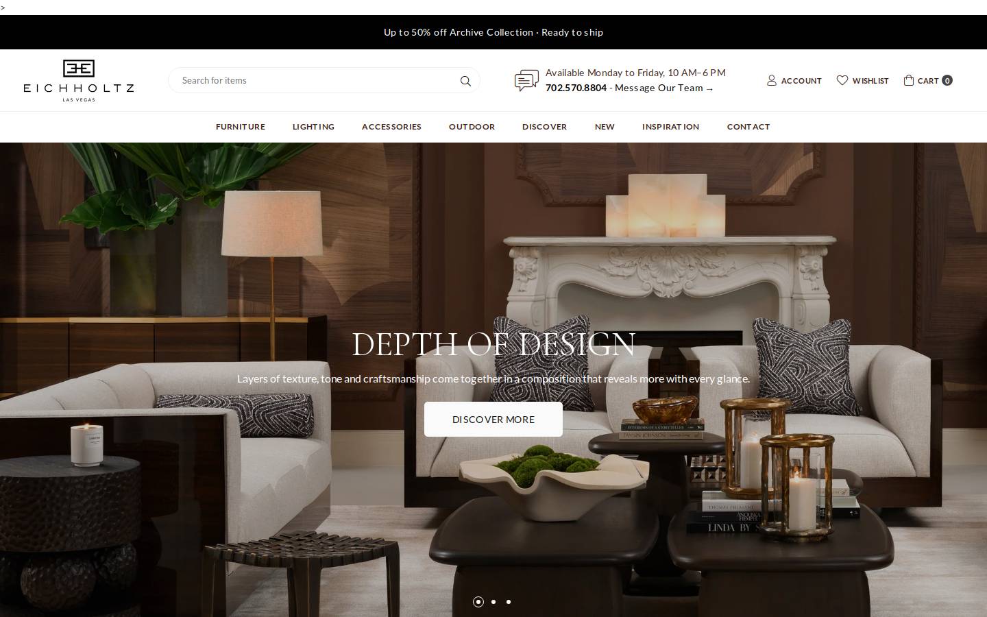 Eichholtz Las Vegas homepage screenshot