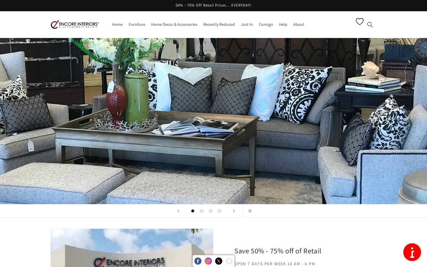 eiconsignment.com homepage screenshot