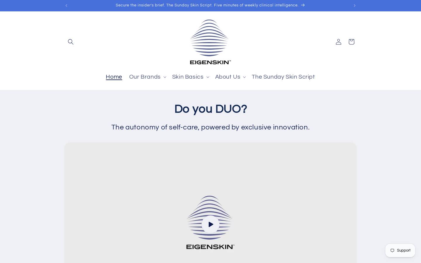 eigenskin.com homepage screenshot