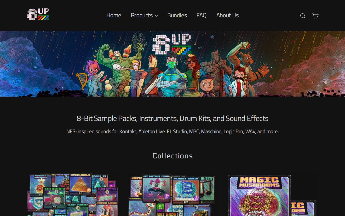 eightbitsamples.com homepage screenshot